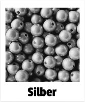 Holzperlen 14mm silber